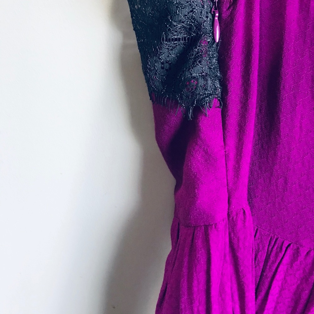 Free People Fuchsia Georgia Dress with Lace Accent - Picture 7 of 10
